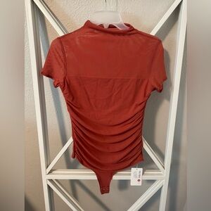 Rust Red Short Sleeve Bodysuit